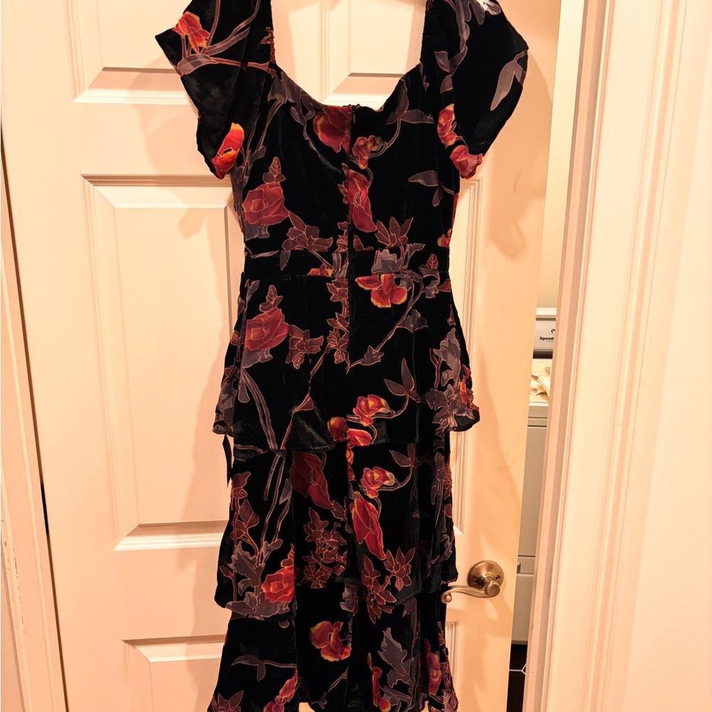 Lulu's Black and Red Floral Maxi Dress